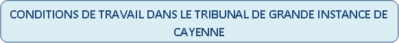Rectangle à coins arrondis: CONDITIONS DE TRAVAIL DANS LE TRIBUNAL DE GRANDE INSTANCE DE CAYENNE
